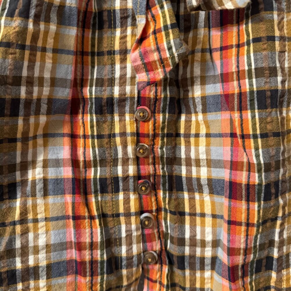 Plaid Tie Shirt - L - Pilcro - Anthropologie